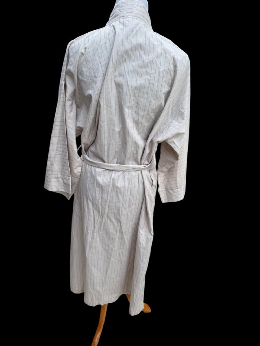 State O Maine Robe Mens One Size Cotton Blend Pinstripe Bathrobe NOS Vintage - Picture 4 of 8